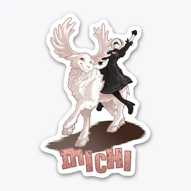 Michi the White Moose Sticker